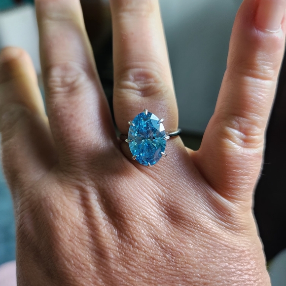 IGI FANCY VIVID BLUE DIAMOND 10KT GOLD RING! - Picture 5 of 6